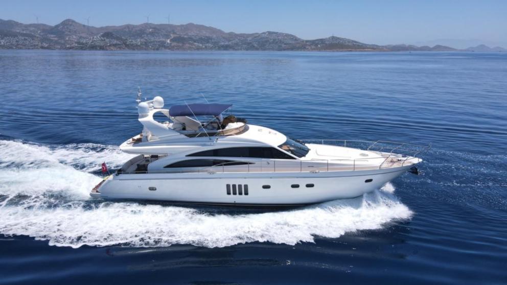 Charter motor yacht Dolphin in the azure sea